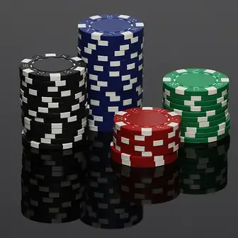 Pile di fiches da poker colorate